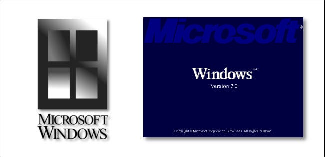 La era del logotipo de Windows 3.0
