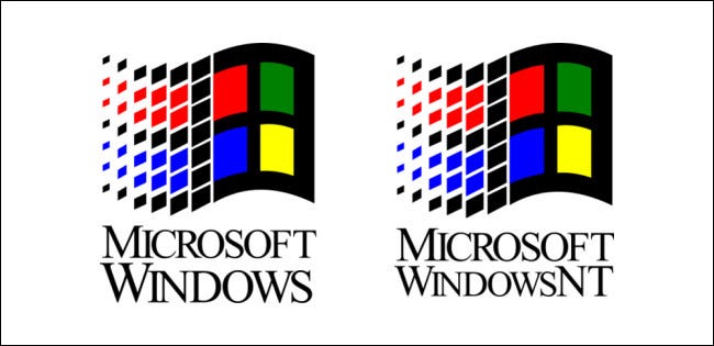 El logotipo de la bandera de Windows utilizado con Win 3.1 y NT 3.1