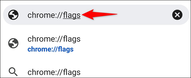 Accede a las banderas de Chrome en Android.