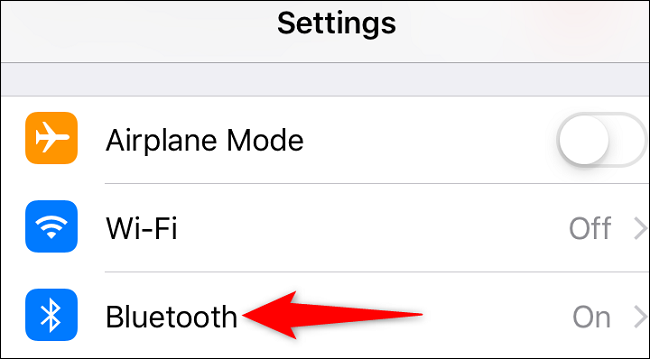 Seleccione "Bluetooth" en Configuración.