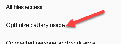 Ahora seleccione "Optimizar el uso de la batería".