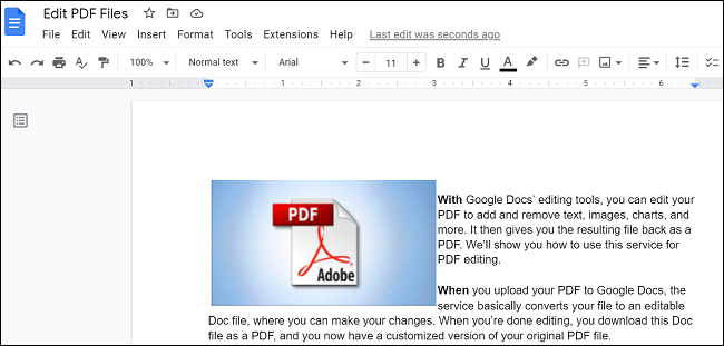 Edite el PDF con Google Docs.