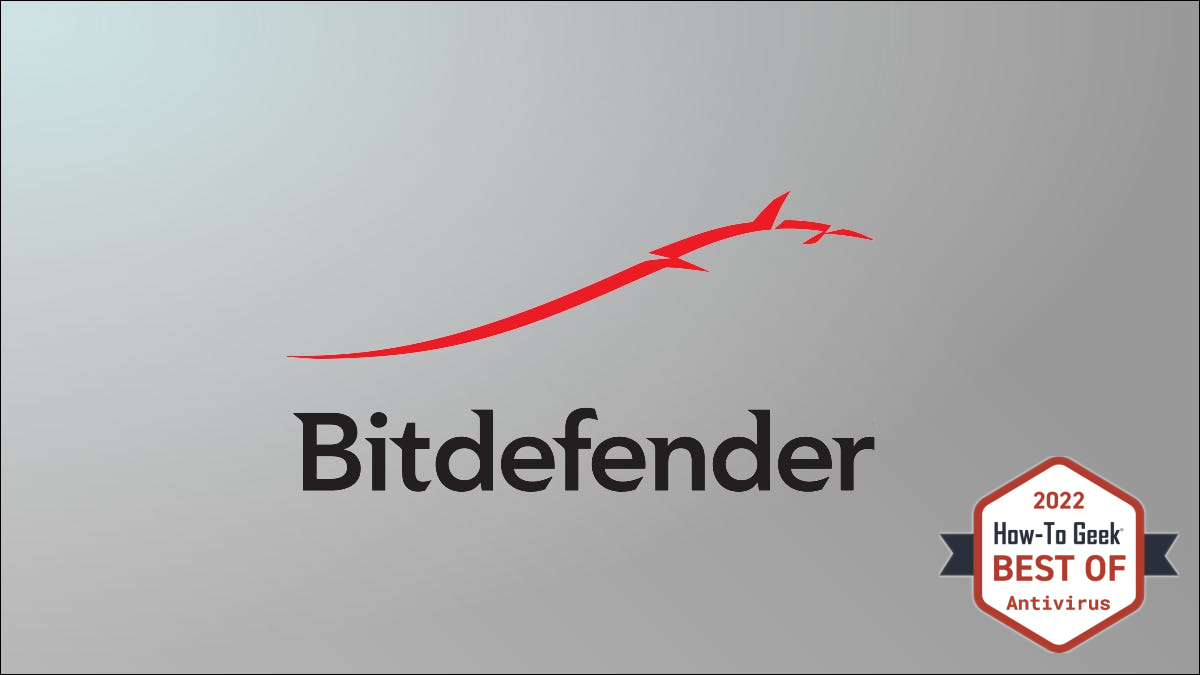 Logotipo de Bitdefender sobre fondo gris