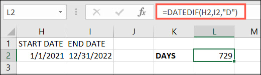 Función DATEIF para días