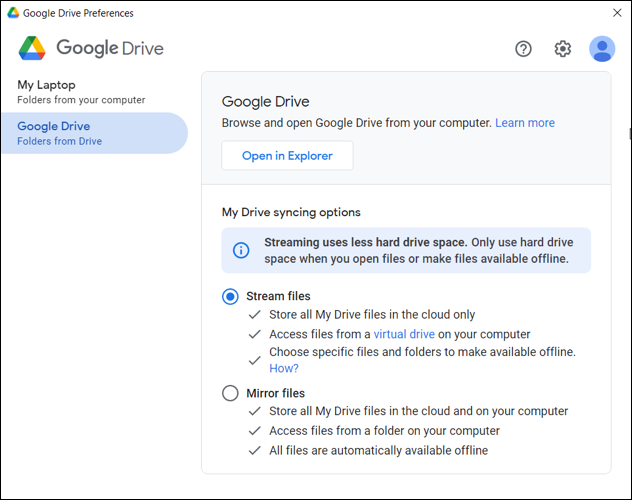Preferencias de Google Drive