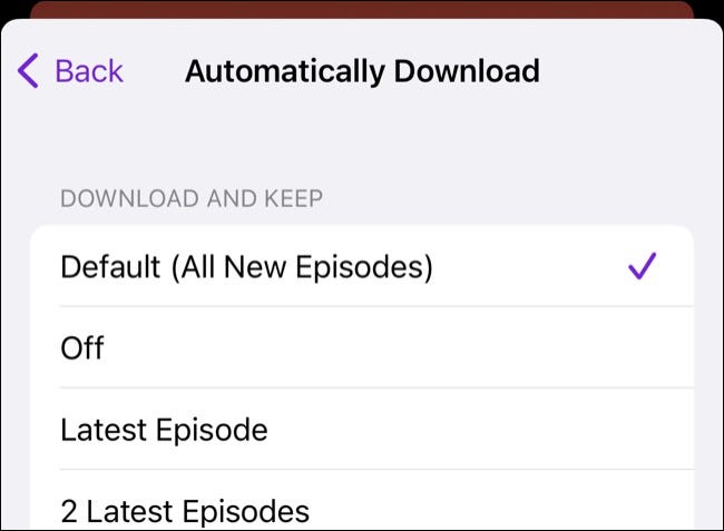 Descargar automáticamente la configuración de episodios de podcast