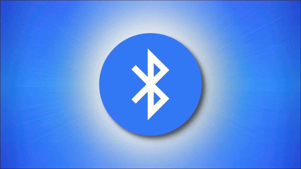 El logotipo de Bluetooth en una burbuja azul, estilo Apple como en Mac, iPhone y iPad