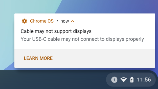 "Es posible que el cable no admita pantallas: es posible que su cable USB-C no se conecte a las pantallas correctamente"