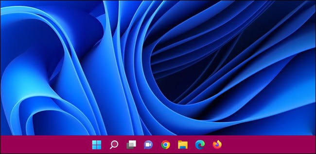 Una barra de tareas de Windows 11 con color aplicado.