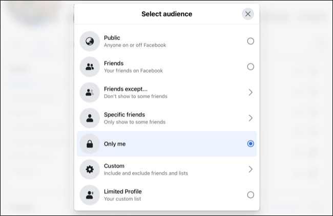 Cambiar la visibilidad de la información del perfil de Facebook