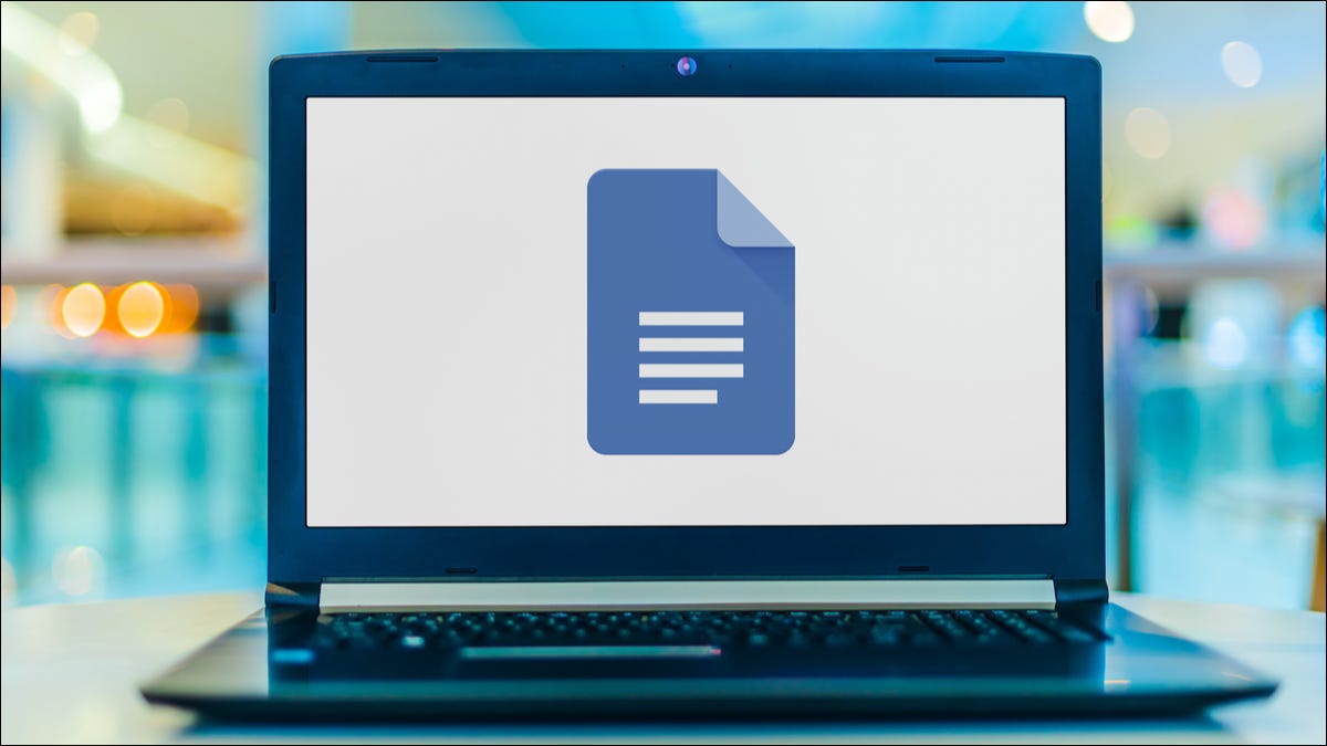 Logotipo de Googler Docs en una computadora portátil