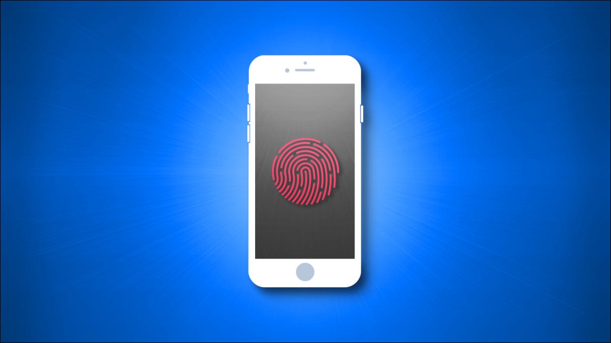 Una silueta de iPhone con el logo de Touch ID en su pantalla.