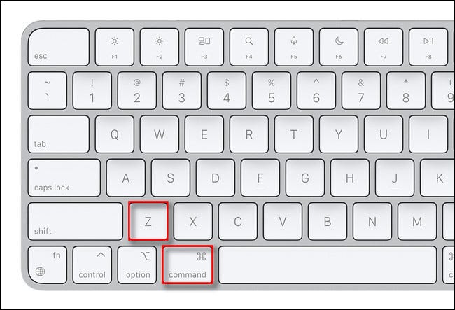 Para deshacer en una Mac, presione Comando + Z en su teclado.