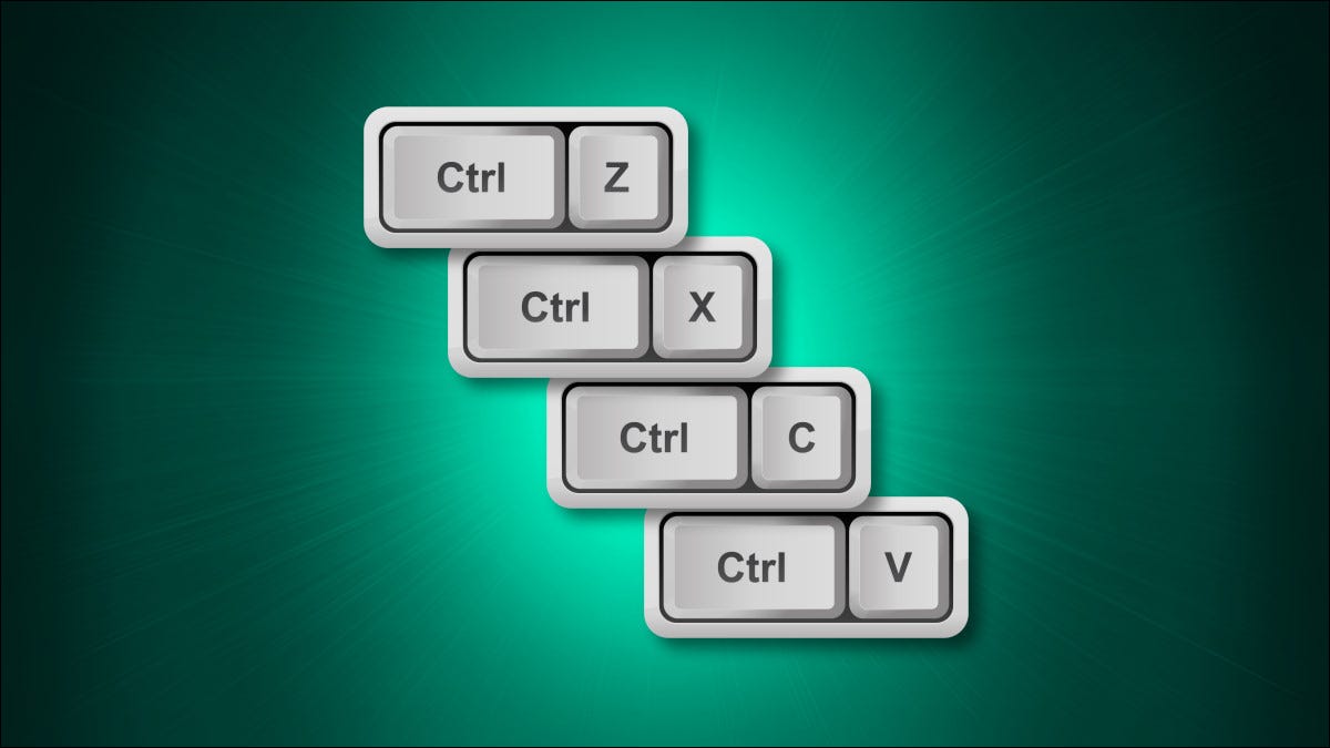 Teclas de acceso directo del teclado Ctrl+Z, Ctrl+X, Ctrl+C y Ctrl+V