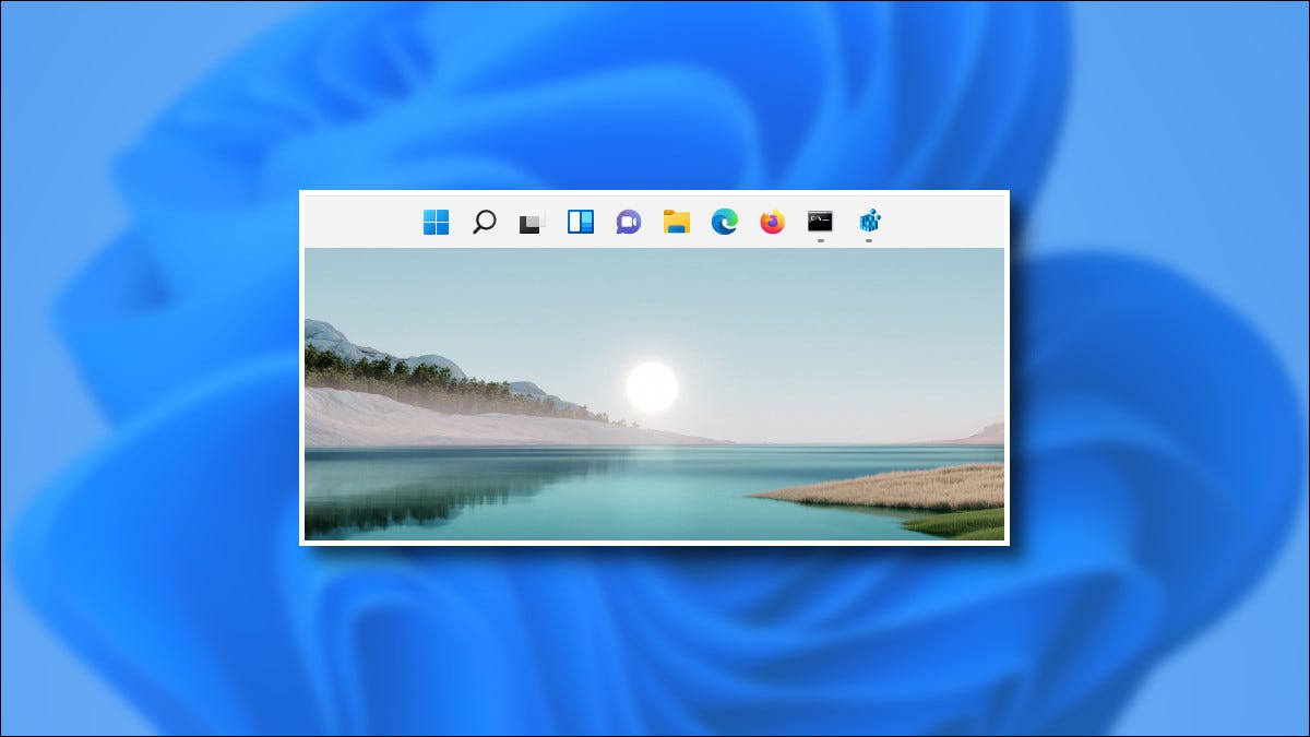 La barra de tareas de Windows 11 en la parte superior de la pantalla.