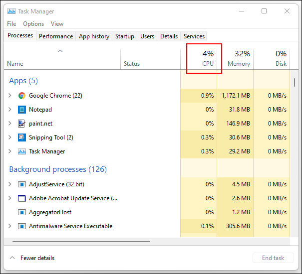 verificar el uso de la cpu en windows 11